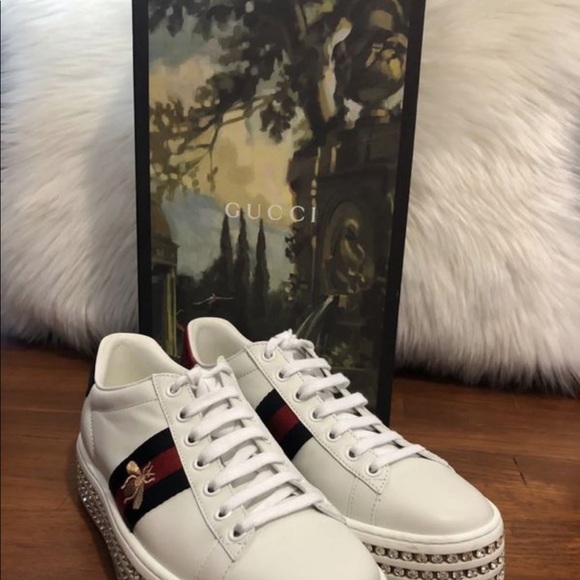 gucci ace with crystals
